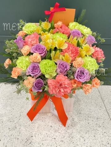 **FB19** Rose & Carnation Flower Box (Many colors combination)<br>玫瑰及康乃馨花盒