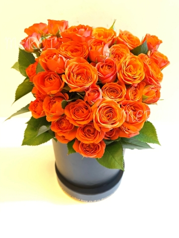 **FBR03** Mini Rose Flower Box - Orange<br>橙色小玫瑰花花盒